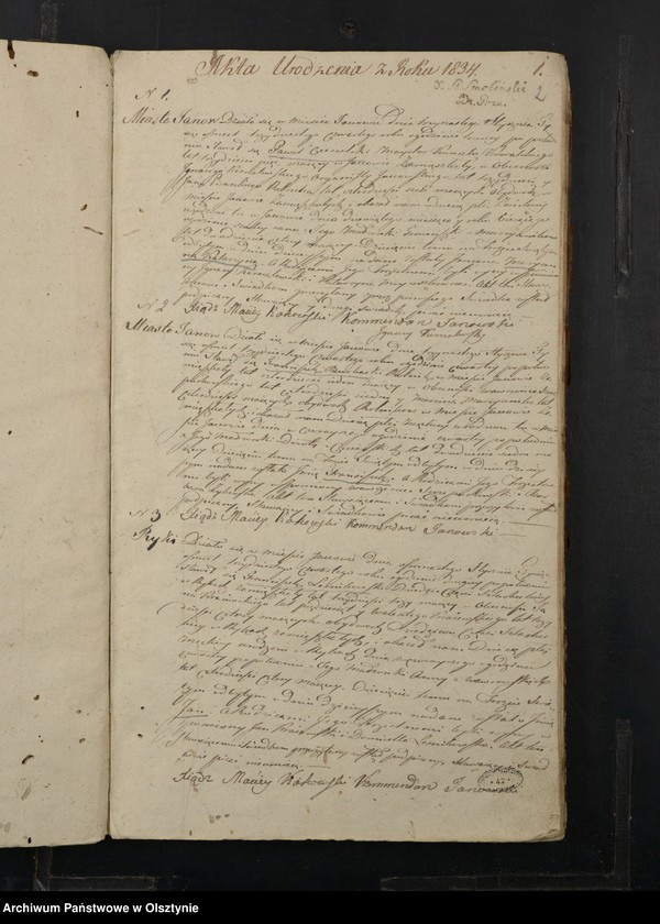 image.from.unit.number "Akta Urodzenia, Zeyścia y Małżeństw Gminy Janowskiey Obwodu Przasnyskiego Wojewodztwa Płockiego za Rok 1834"