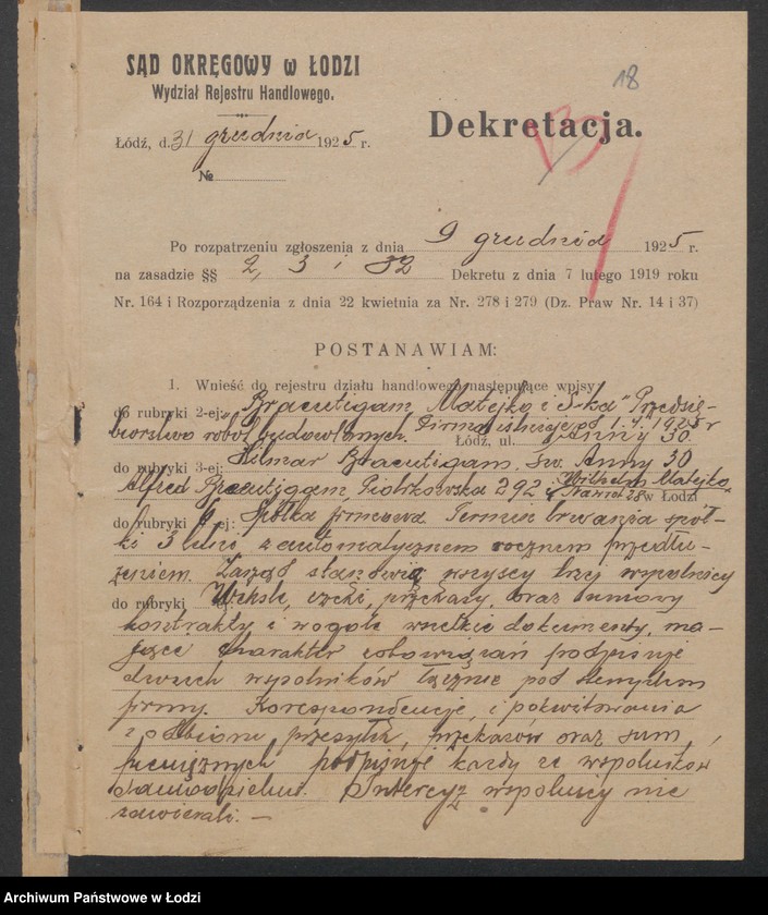 Obraz 20 z jednostki "Braeutigam i Matejko i S-ka- przedsiębiorstwo robót budowlanych"