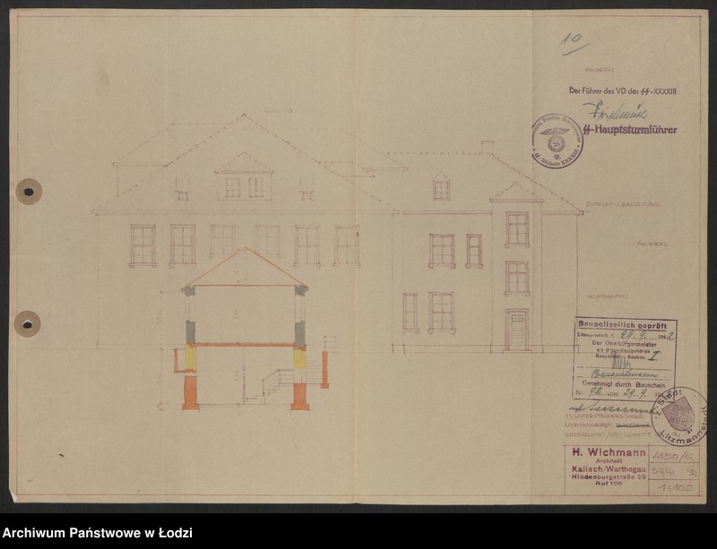 Obraz 11 z jednostki "Szkice budynków SS Unterführerschule przy ulicy Szczecińskiej w Łodzi"