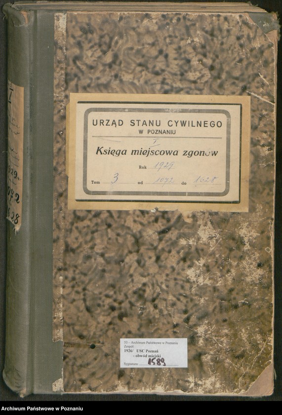 Obraz 2 z jednostki "Księga miejscowa zgonów tom III [Rejestr główny zgonów]"