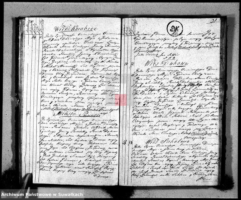 image.from.unit.number "Księga urzędnika stanu cywilnego gmniny suwalskiey zawierająca w sobie akta zejścia od dnia 1-go stycznia 1818 r-u do dnia tegoż 1819"