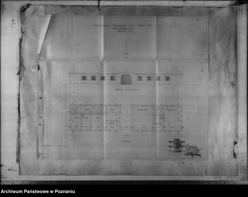 Obraz 4 z jednostki "Dienstwohngebäude - Reichsstatthalter Posen. Wirtschaftsgebäude - Bauentwurf (nad jeziorem Góreckim)"