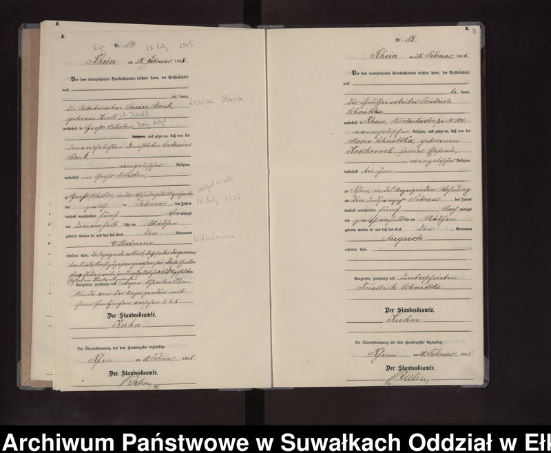 image.from.unit.number "Geburts-Neben-Register des Preussischen Standes-Amtes Rhein Kreis Lötzen"