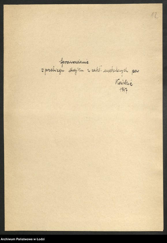 Obraz 13 z jednostki "Materiały dotyczące strajków w fabrykach Pabianic, Końskich [i Łodzi]"