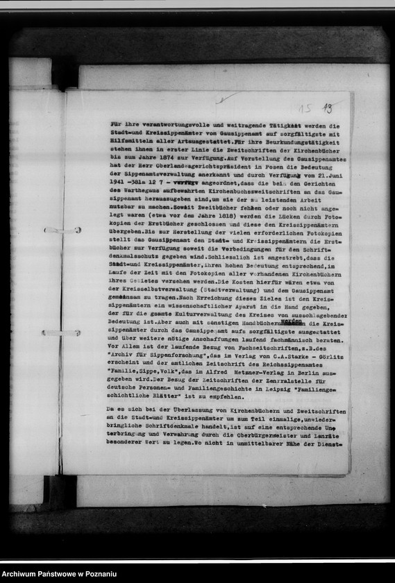 Obraz 19 z jednostki "Kreissippenämter. Allgemeines betreff: Allgemeiner Schriftverkehr"