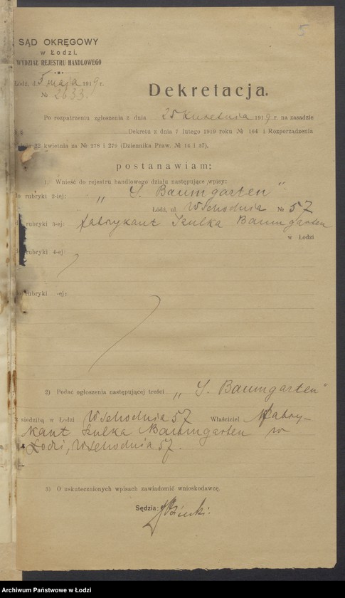 Obraz 7 z jednostki "Szulka Baumgarten- fabrykacja pończoch"