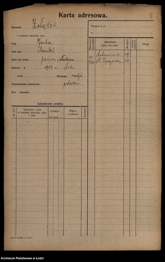 image.from.unit.number "[Spis ludności Łodzi] Zolich - Zontag"