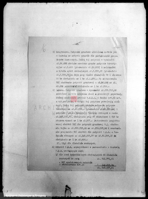 Obraz 20 z jednostki "Korespondencja (w sprawie zadłużenia gospodarstw rolnych z tytułu należności Funduszu Obrotowego Reformy Rolnej) z Państwowym Bankiem Rolnym"