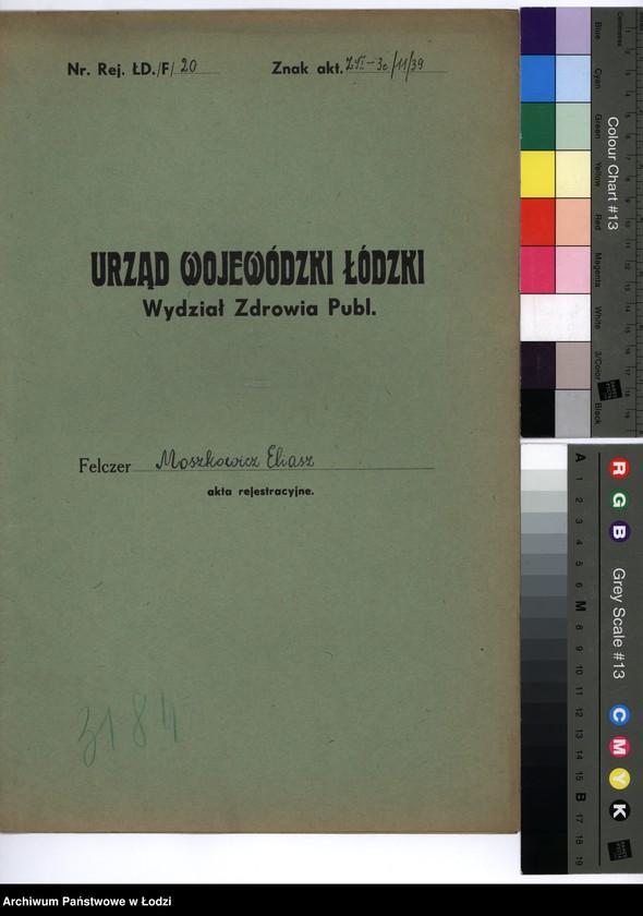 Obraz 2 z jednostki "Moszkowicz Eliasz - felczer - akta rejestracyjne"