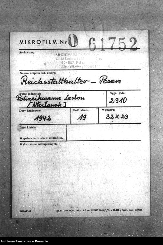 Obraz 2 z jednostki "Polizeikaserne Leslau (Włocławek)"