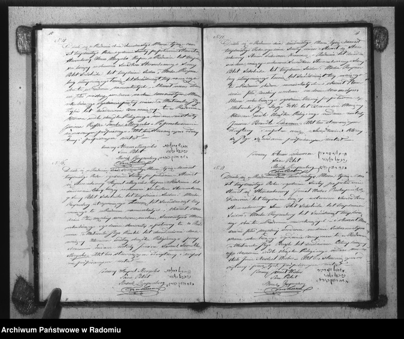 image.from.unit.number "Akta Stanu Cywilnego Wyzna[nia] Mojżeszowego Parafii Radom Urodzin, Małżeństwa i Zejścia z Roku 1830"