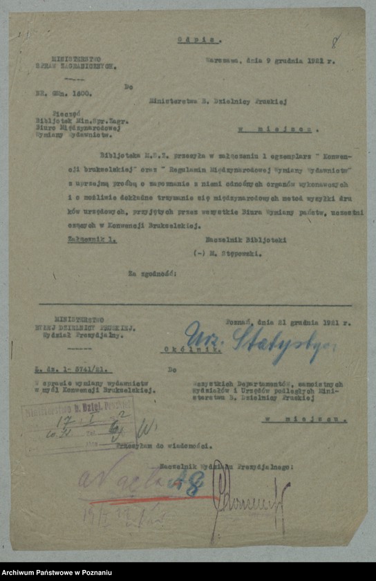 Obraz 10 z jednostki "[Korespondencja z różnymi departamentami i innymi ministerstwami]"