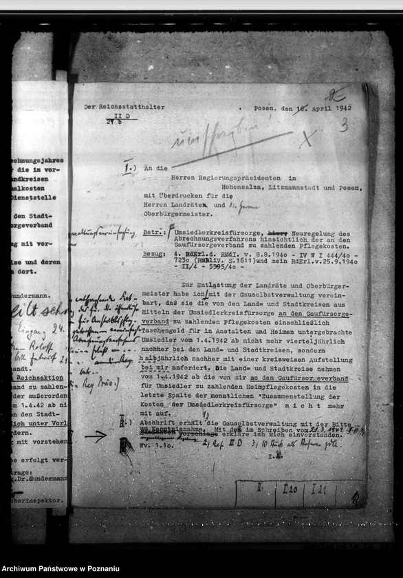 Obraz 7 z jednostki "Pflegekosten und Sonderleistungen für in den Gauheilanstalten untergebrachte Geisteskranke usw.aus der Umsiedlerkreisfürsorge"