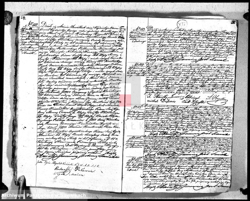 image.from.unit.number "Księga duplikat urodzonych, zaślubionych i zeszłych urzędnika stanu cywilnego, parafji suwalskiey na rok 1833"