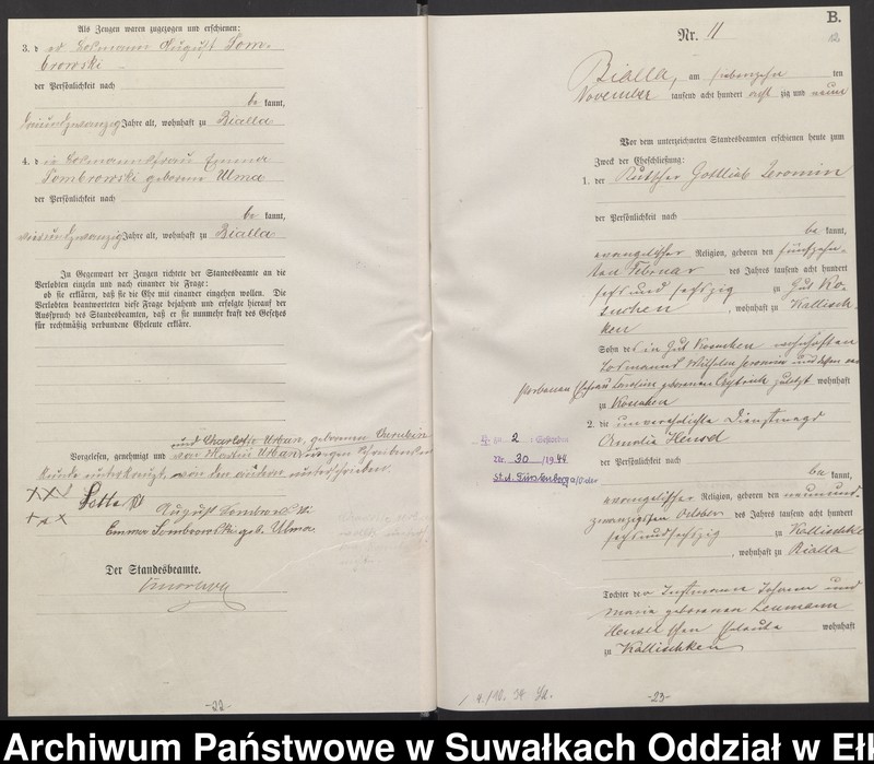 image.from.unit.number "Heiraths-Haupt-Register des Königlich Preussischen Standes-Amtes Bialla Kreis Johannisburg"