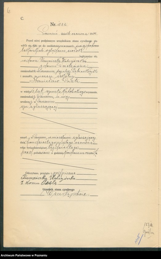 Obraz 8 z jednostki "Księga miejscowa zgonów tom III [Rejestr główny zgonów]"