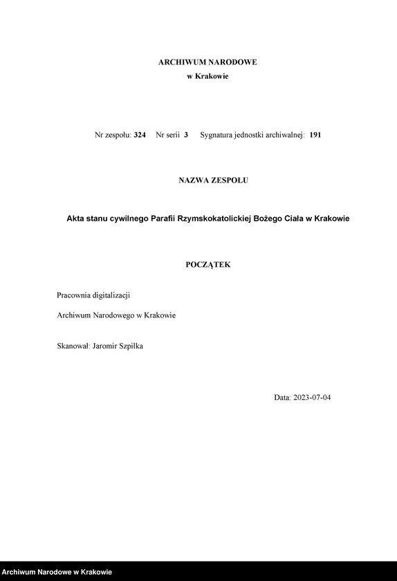 Obraz 1 z jednostki "[Księga zgonów]"