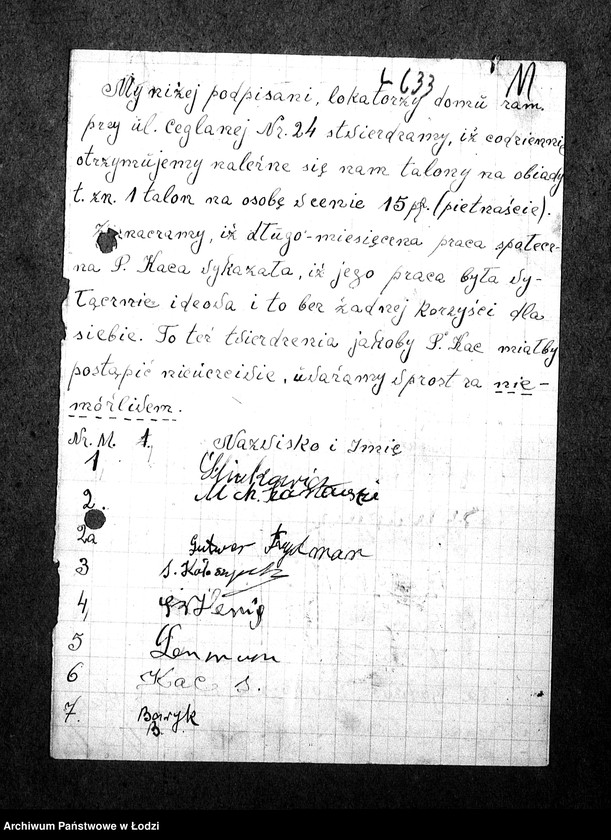 Obraz 14 z jednostki "[Kuchnia nr 309, ul. Mickiewicza 2. Kuchnia nr 83, ul. Mickiewicza 8. Działalność kuchni, personel, konsumenci, kontrole]"