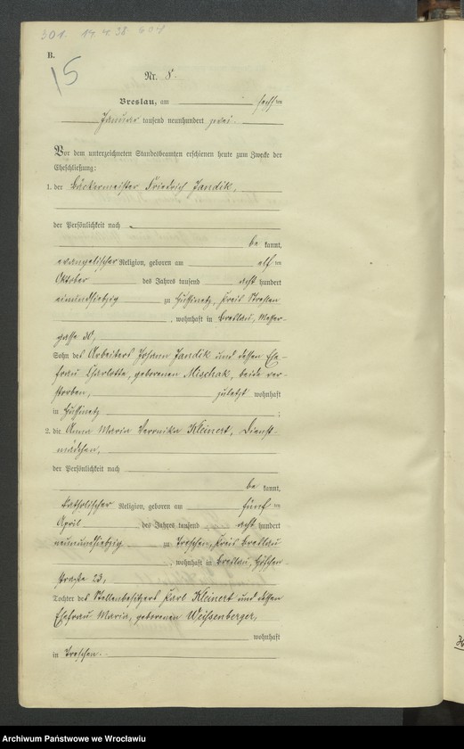 image.from.unit.number "Heiraths-Haupt-Register Breslau IV 1902 Band 1"