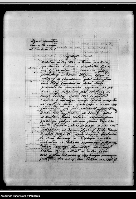 Obraz 18 z jednostki "Sprawy różne: korespondencja, życiorysy członków zarządu, spisy książek, wycinki prasowe"