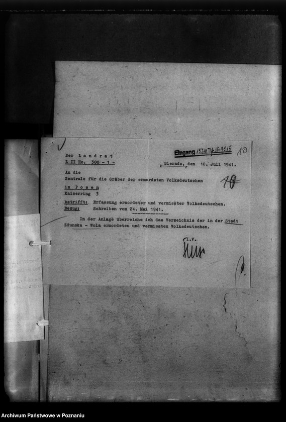 Obraz 14 z jednostki "Kreis Sieradz. Korespondencja w sprawie miejscowych Niemców, którzy zginęli w 1939 roku"