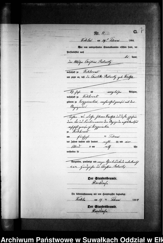 image.from.unit.number "Sterbe-Neben-Register des Preussischen Standes-Amtes Kehlen Kreis Angerburg"