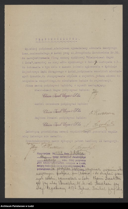 Obraz 7 z jednostki "Chaim Izaak Unger i S-ka- handel towarami manufakturowymi"