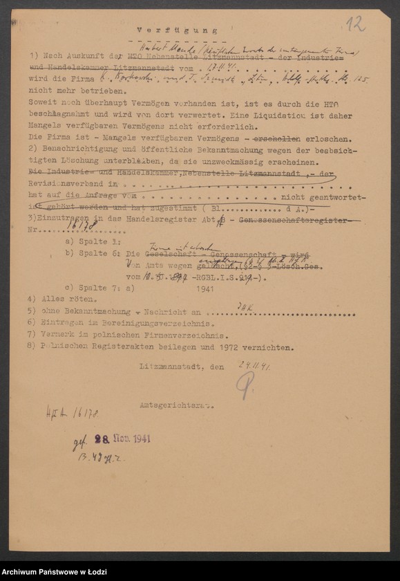 Obraz 14 z jednostki "K. Borkowski i T. Schmidt – kupno i sprzedaż towarów elektrotechnicznych i technicznych"