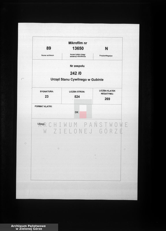 image.from.unit.number "Geburts-Neben-Register, Band I von No 1 bis No 524"