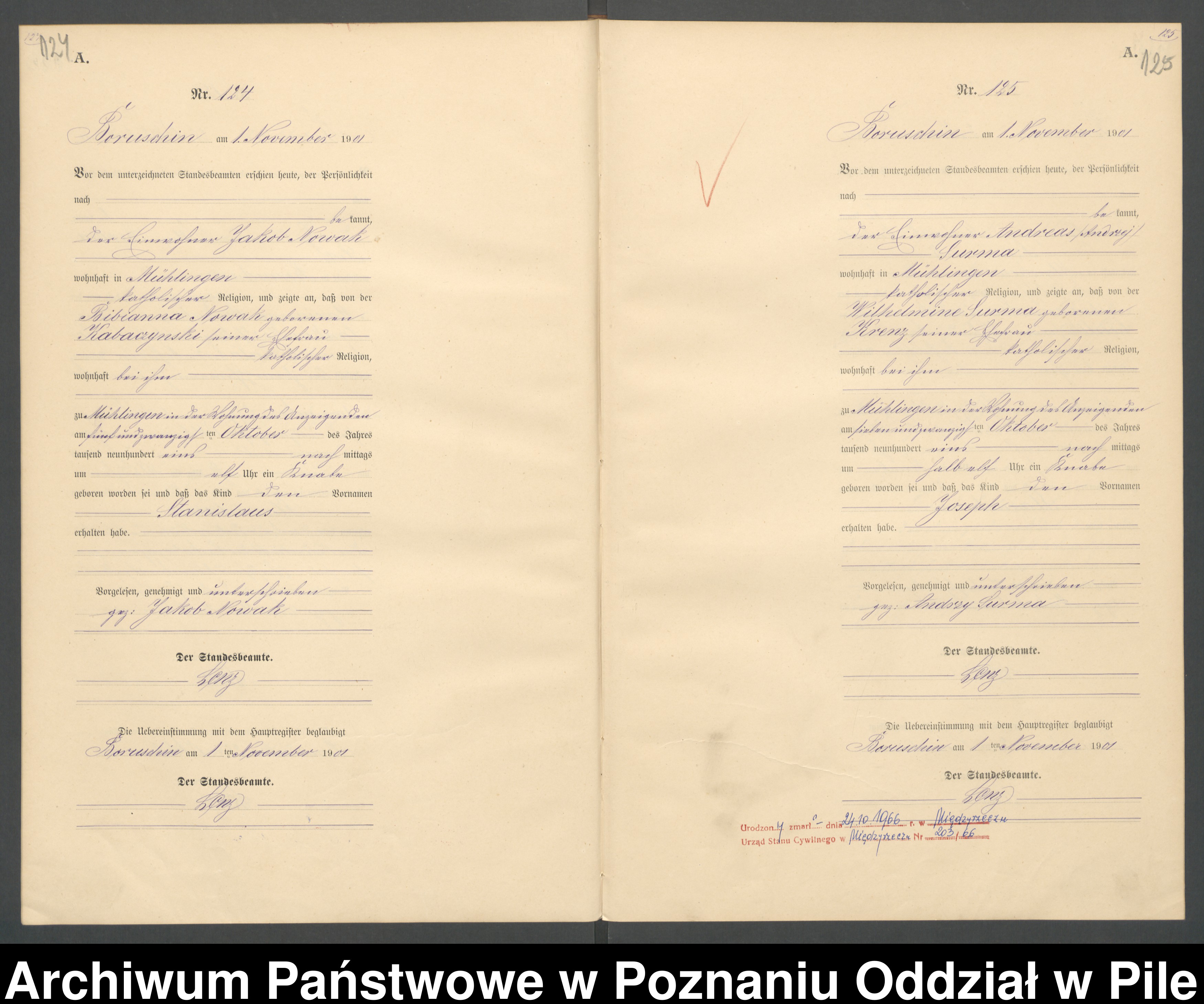 Skan z jednostki: Księga urodzeń