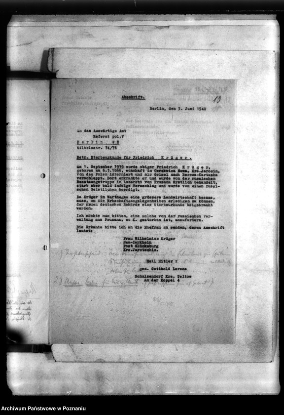 Obraz 16 z jednostki "Zur Fahrt im russische Gebiet- Materiały dotyczące Niemców - obywateli polskich, którzy zginęli w 1939 roku na ziemiach zajętych przez wojska radzieckie"