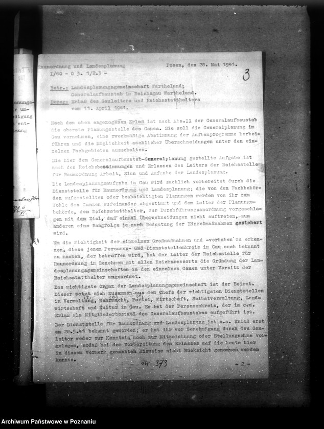 Obraz 7 z jednostki "Planung im Warthegau- Aufgabe und Organisation (oraz sprawozdania z podróży służbowych do wschodnich powiatów Kraju Warty)"