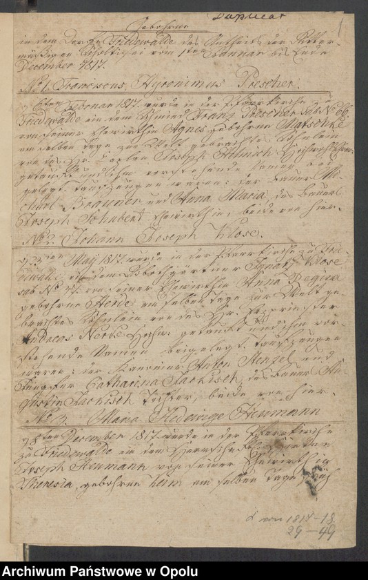 image.from.unit.number "Duplikate der Kirchen-Matrikel von Friedewalde 1817-1844 [wyznanie rzymskokatolickie]"