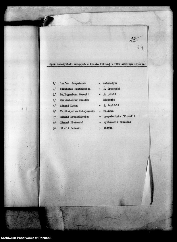 Obraz 17 z jednostki "Prywatne Gimnazjum Czajkowskiego- Poznań [wykaz uczniów klasy VIII- ej]"