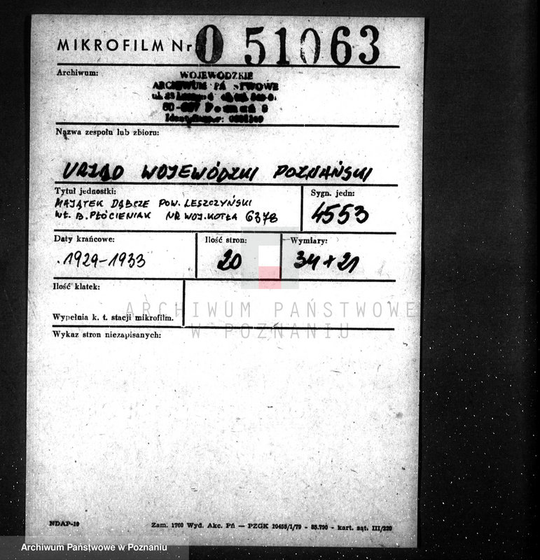 Obraz 2 z jednostki "Majątek Dąbcze, pow. leszczyński własność B. Płócieniak, nr woj. kotła 6378"