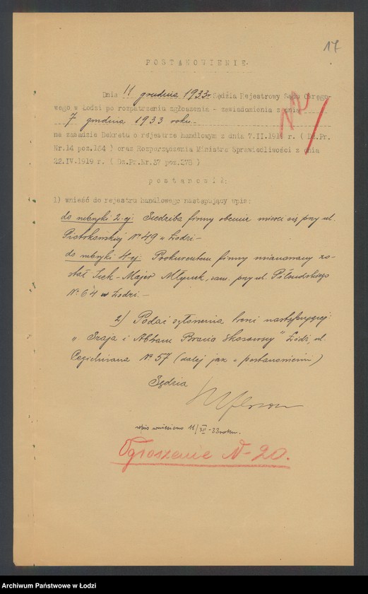 Obraz 19 z jednostki "Szaja i Abram Bracia Skosowscy- fabryka materiałów włókienniczych"