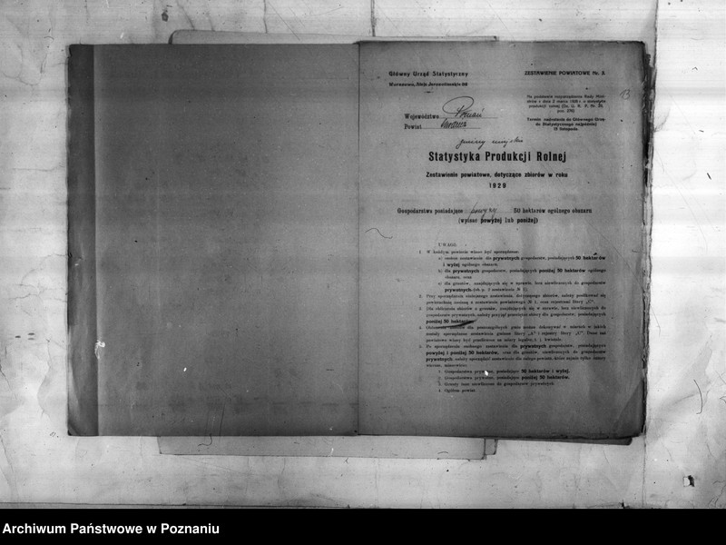 Obraz 15 z jednostki "/Statystyka produkcji rolnej - zestawienie ogólne z powiatu chodzieskiego"