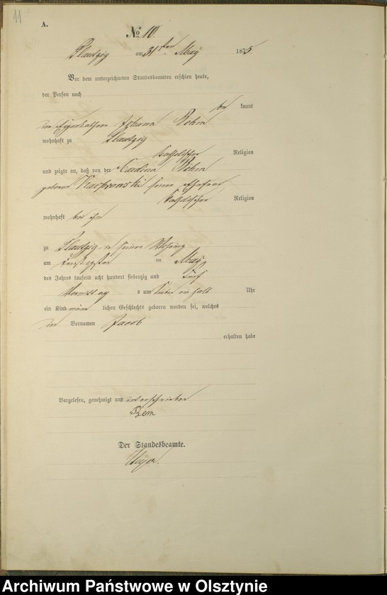 image.from.unit.number "Haupt-Geburts-Register Nr 1 - 25"