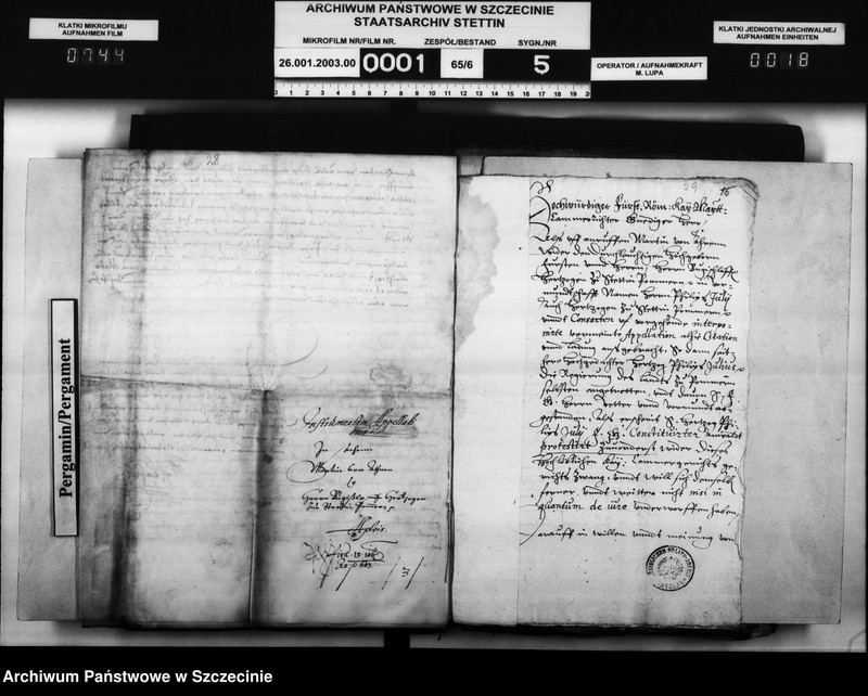 image.from.unit.number "Martin v. Ahnen zu Gr.Datzow Klaus und Balthasar v. Gagern, Pribber v. Suhm, Paul v. Schmatzhagen, Heinrich von Rhast und Michael Rust bezw. Herzog Philipp Julius von Pommern: freie Jagdausübung auf Rügen."