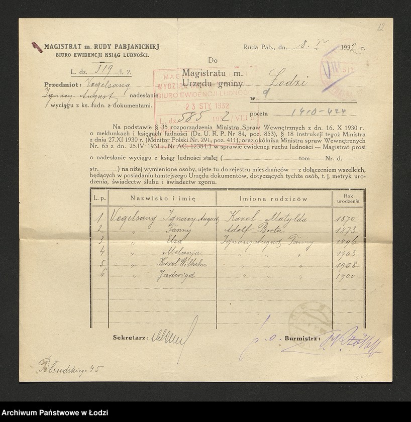 Obraz 14 z jednostki "Dowody metrykalne stałych mieszkańców m. Łodzi nr domu 1410-1411"