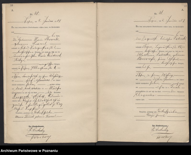 Obraz 18 z jednostki "Księga miejscowa urodzeń tom I [Rejestr główny urodzeń]"