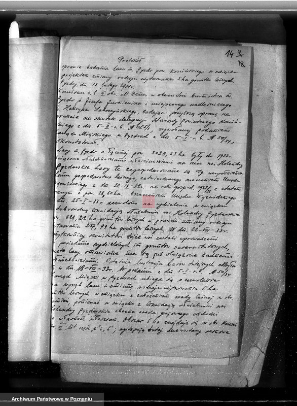 Obraz 18 z jednostki "Sprawa zmiany wydzielenia około 1300 ha gruntów leśnych w lasach miasta Pyzdry ewentualnie z przymusową likwidacją serwitutów wsi Holendry Pyzderskie"