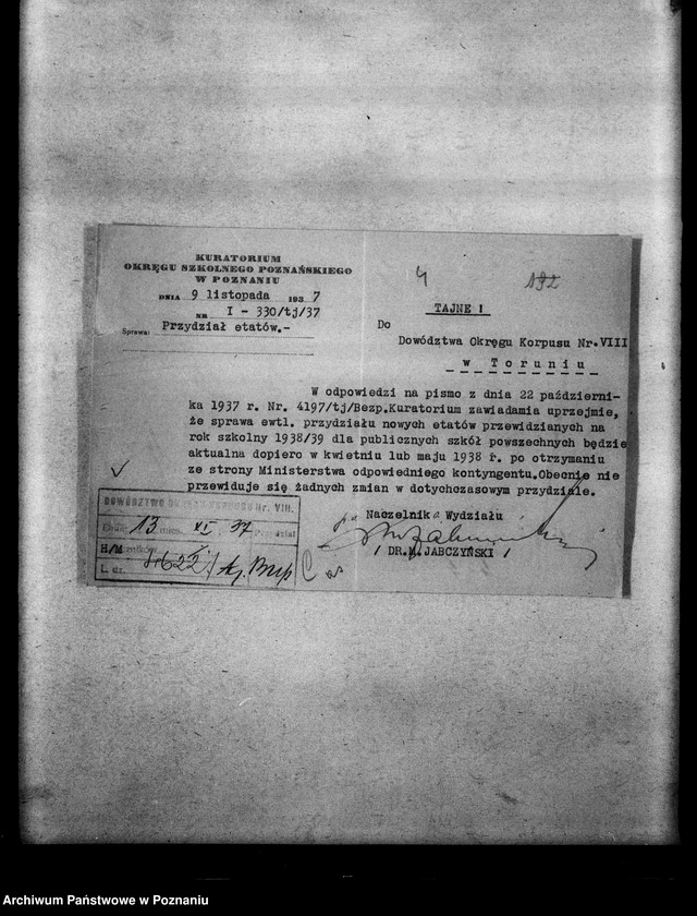 Obraz 8 z jednostki "[Współpraca władz wojskowych w Kuratorium]"