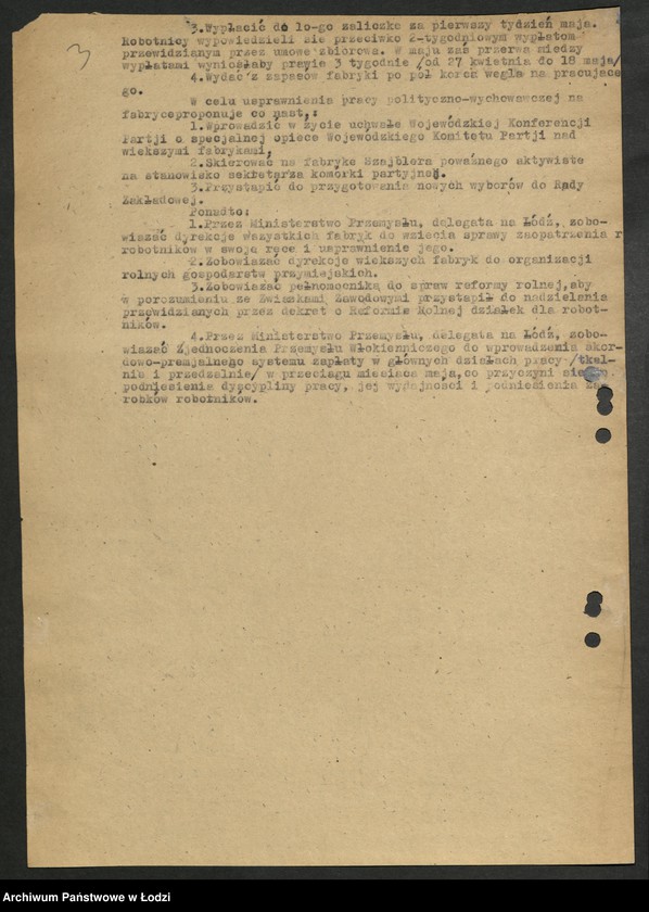 Obraz 4 z jednostki "Materiały dotyczące strajków w fabrykach Pabianic, Końskich [i Łodzi]"