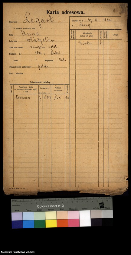 Obraz 3 z jednostki "[Spis ludności Łodzi] Legart - Lemke"