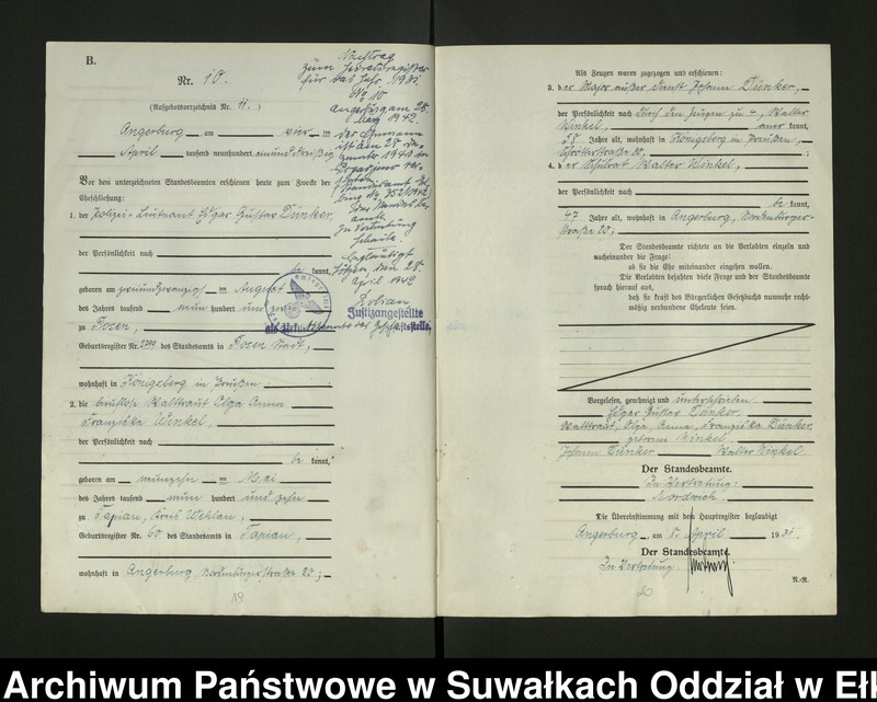 image.from.unit.number "[Heirats - Register (Neben - Register) Standesamt Angerburg einschl. der Bezirke, Gr. Strengeln, Prinowen und Kehlen Kreis Angerburg]"
