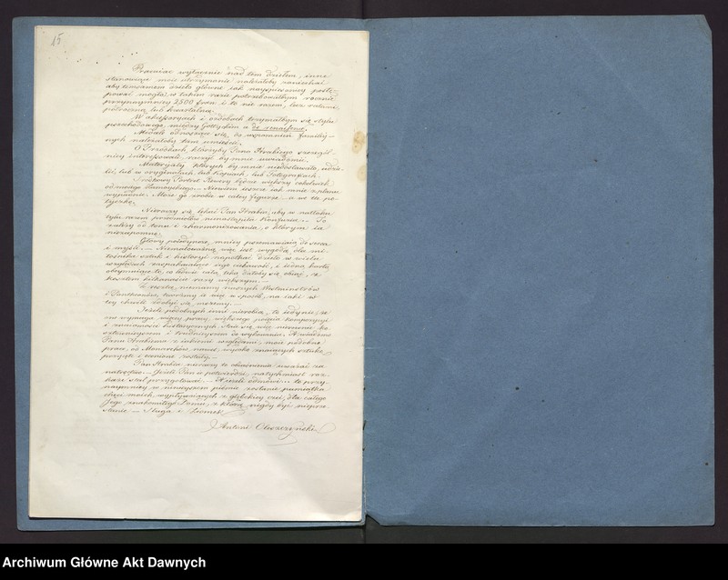 image.from.unit.number "List Antoniego Oleszczyńskiego do hrabiego Augusta Potockiego z Paryża z 20 lutego 1858 r., z propozycją zawarcia umowy na wyrycie w miedzi wizerunku Stanisława Rewery Potockiego, wraz z genealogiczną biografią Potockich, zaczynającą się w XII w."