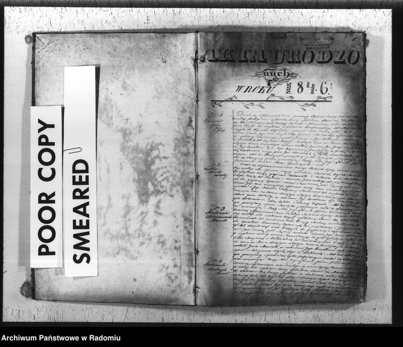 image.from.unit.number "Duplikat urodzonych, zaślubionych i zmarłych w parafii Głowaczew akta w sobie mieszczący za rok 1846"