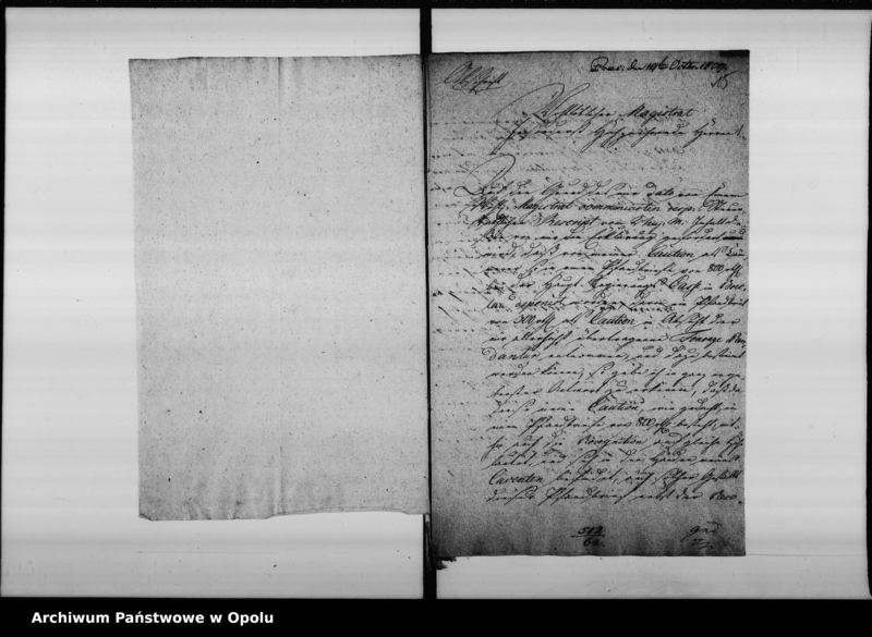 Obraz 17 z jednostki "Acta von Anstellung des fourage Magazin Rendanten zu Oppeln so wie dessen Cautions Leistung und Amtsführung betreffend. de anno 1809 bis um [1817]"