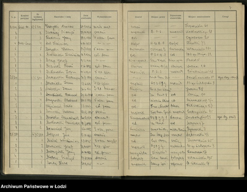 Obraz 9 z jednostki "Ewidencja kandydatów zweryfikowanych L. P.25151-26118"